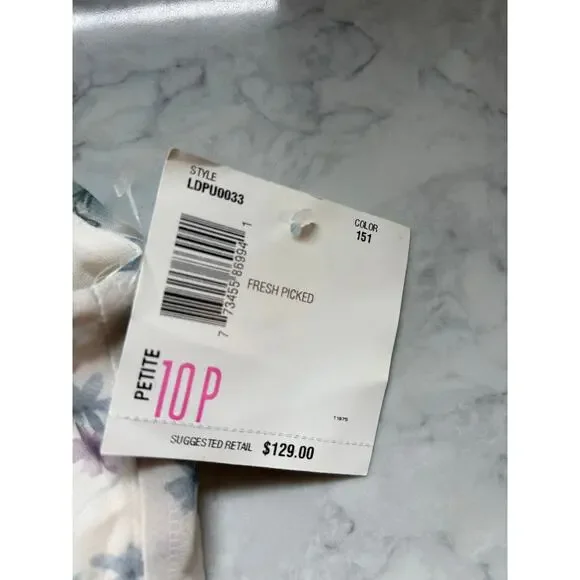 Liz Claiborne vintage Fresh Picked layered floral dress women's size 10 petite - Picture 6 of 8